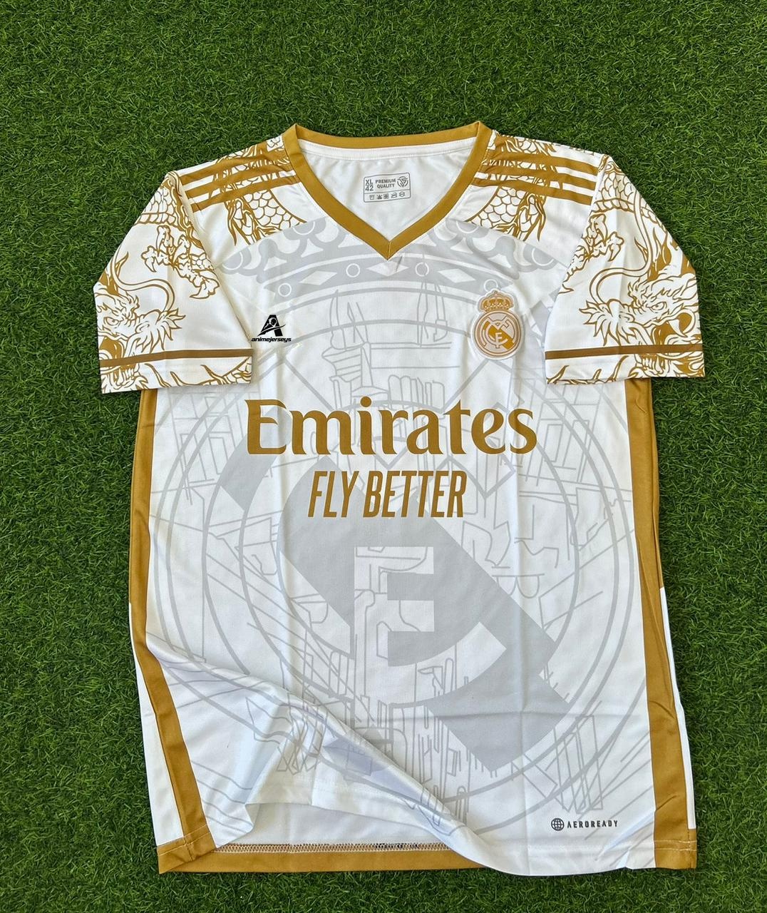 REAL MADRID 2024-25 GOLD DRAGON SPECIAL EDITION, HALFSLEEVE EMBROIDERY