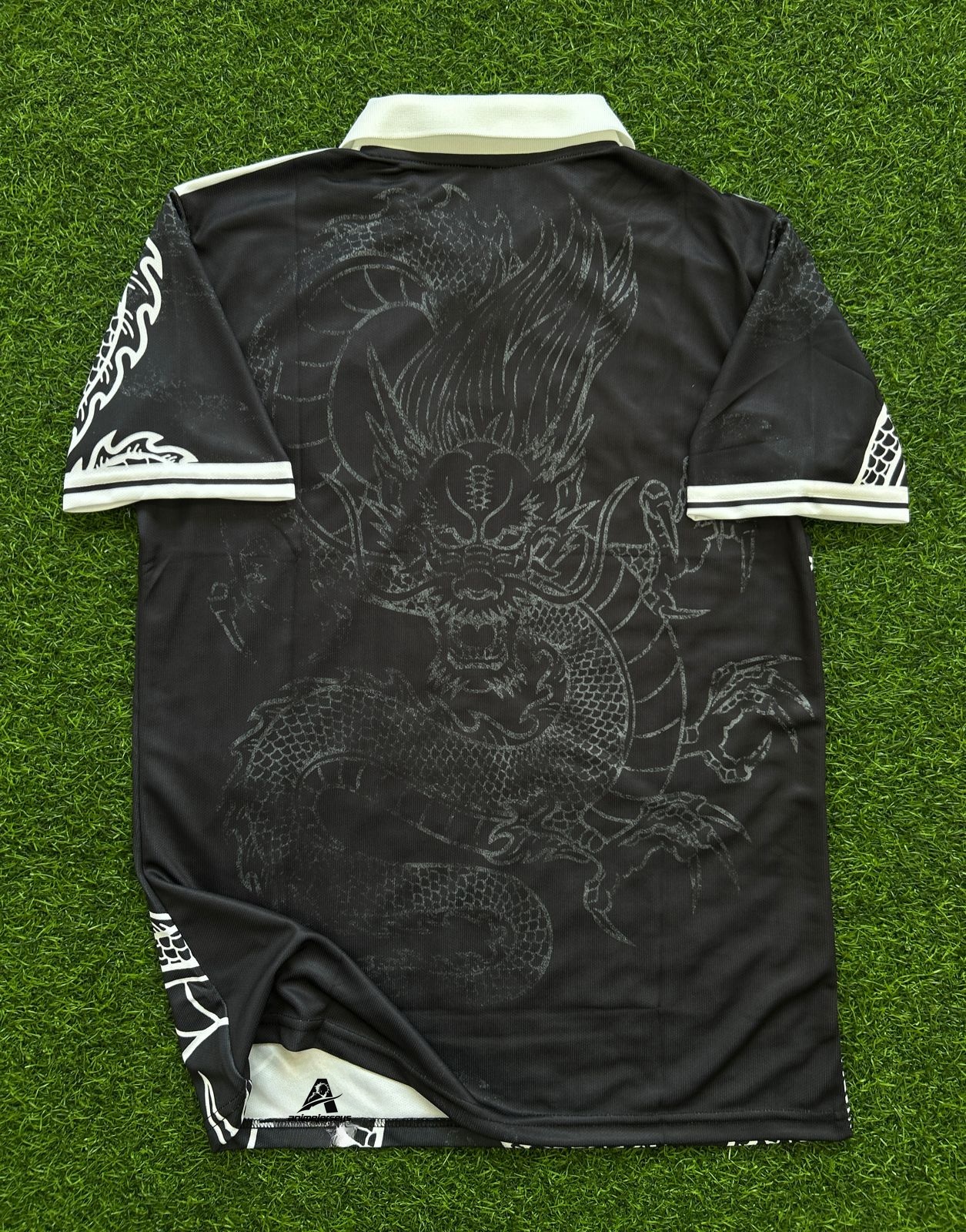 REAL MADRID DRAGON SPECIAL KIT,(BLACK) HALFSLEEVE POLO EMBROIDERY