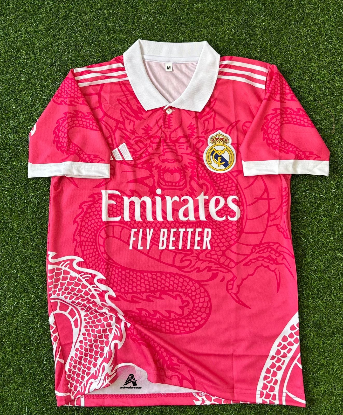REAL MADRID PINK DRAGON SPECIAL EDITION . HALFSLEEVE POLO EMBROIDERY