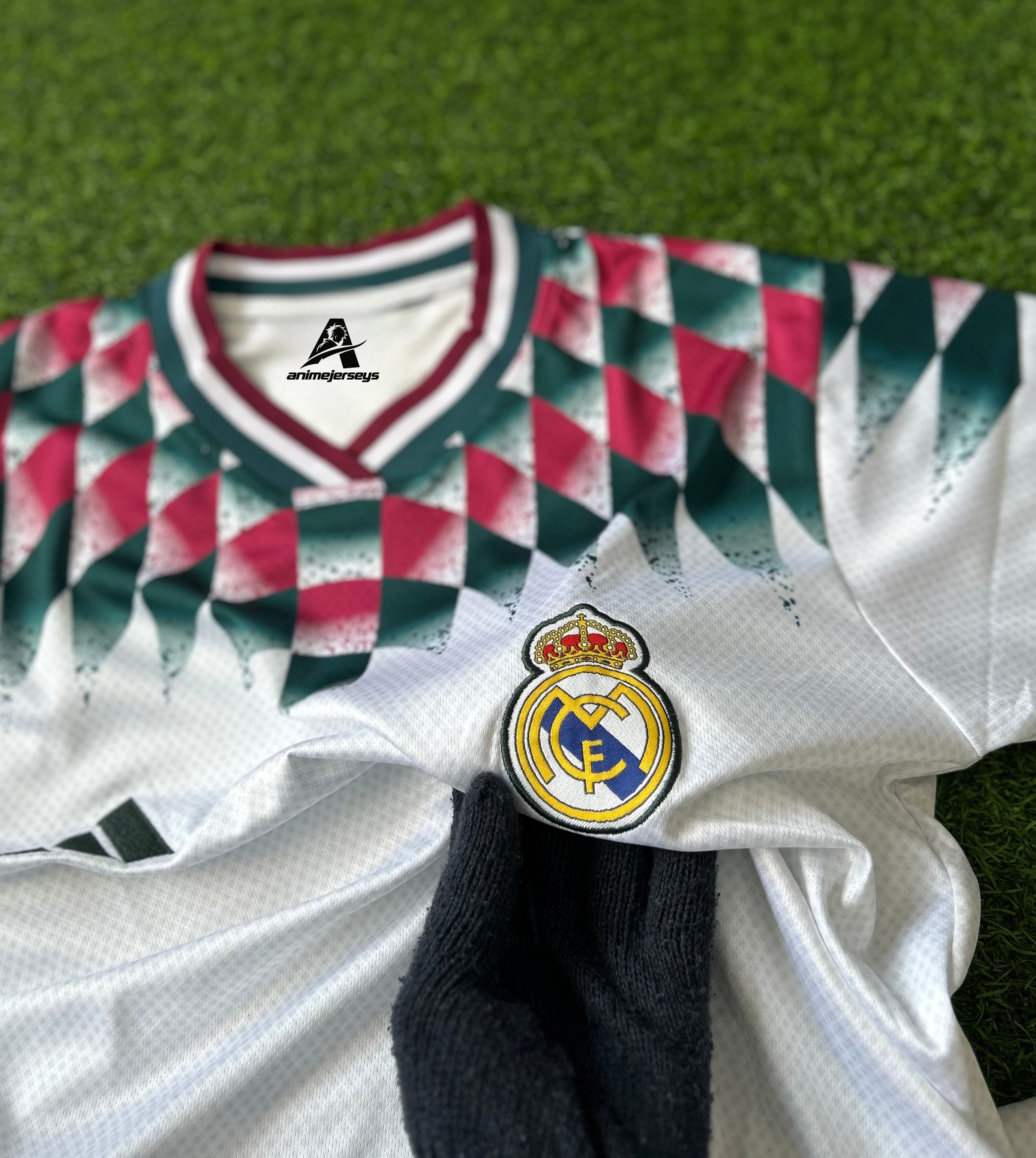 REAL MADRID STADIUM JERSEY WHITE, HALF SLEEVE EMBROIDERY