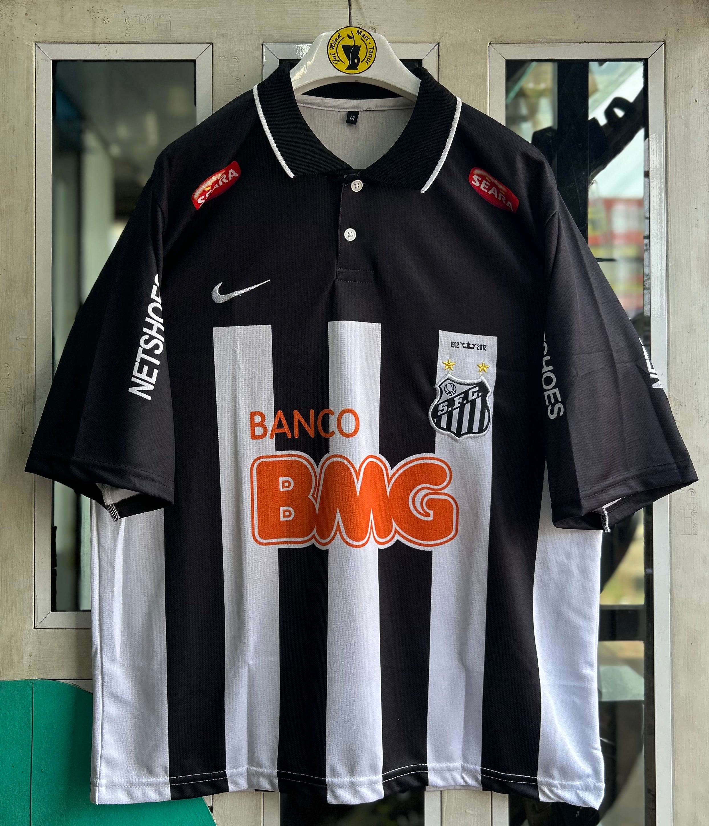 SANTOS 2012-13 HOME JERSEY, FIVR SLEEVE POLO EMBROIDERY