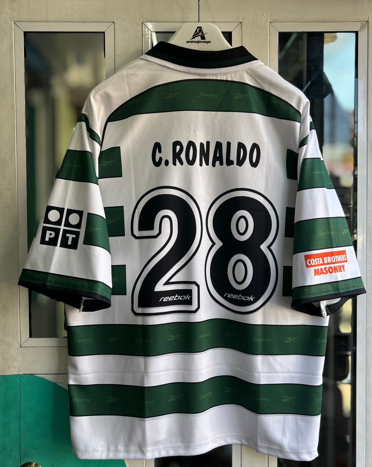SPORTING 2000-01 HOME KIT, FIVESLEEVE POLO SUBLIMATION