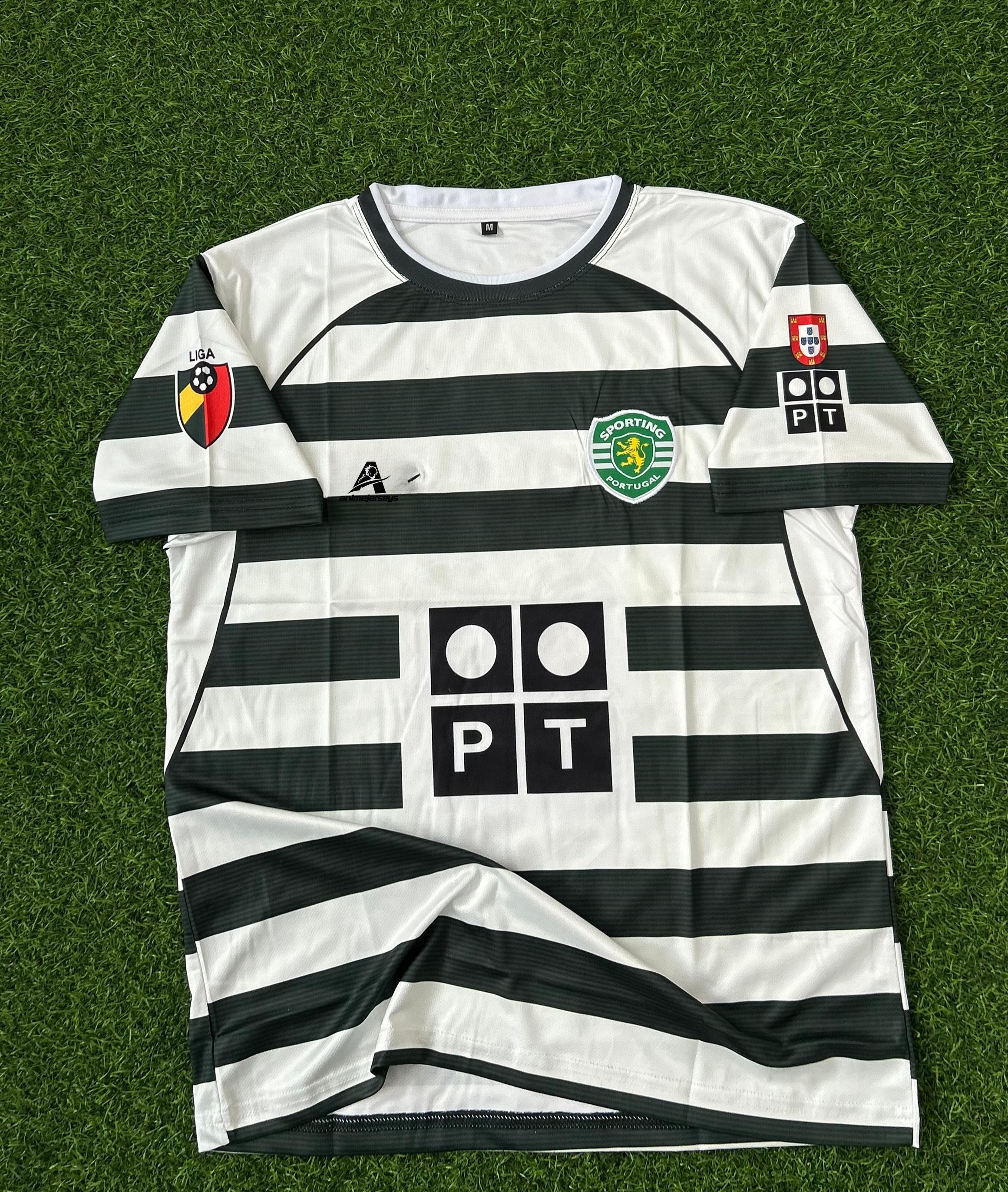 SPORTING CP 2001-03 HOME KIT, HALFSLEEVE EMBROIDERY