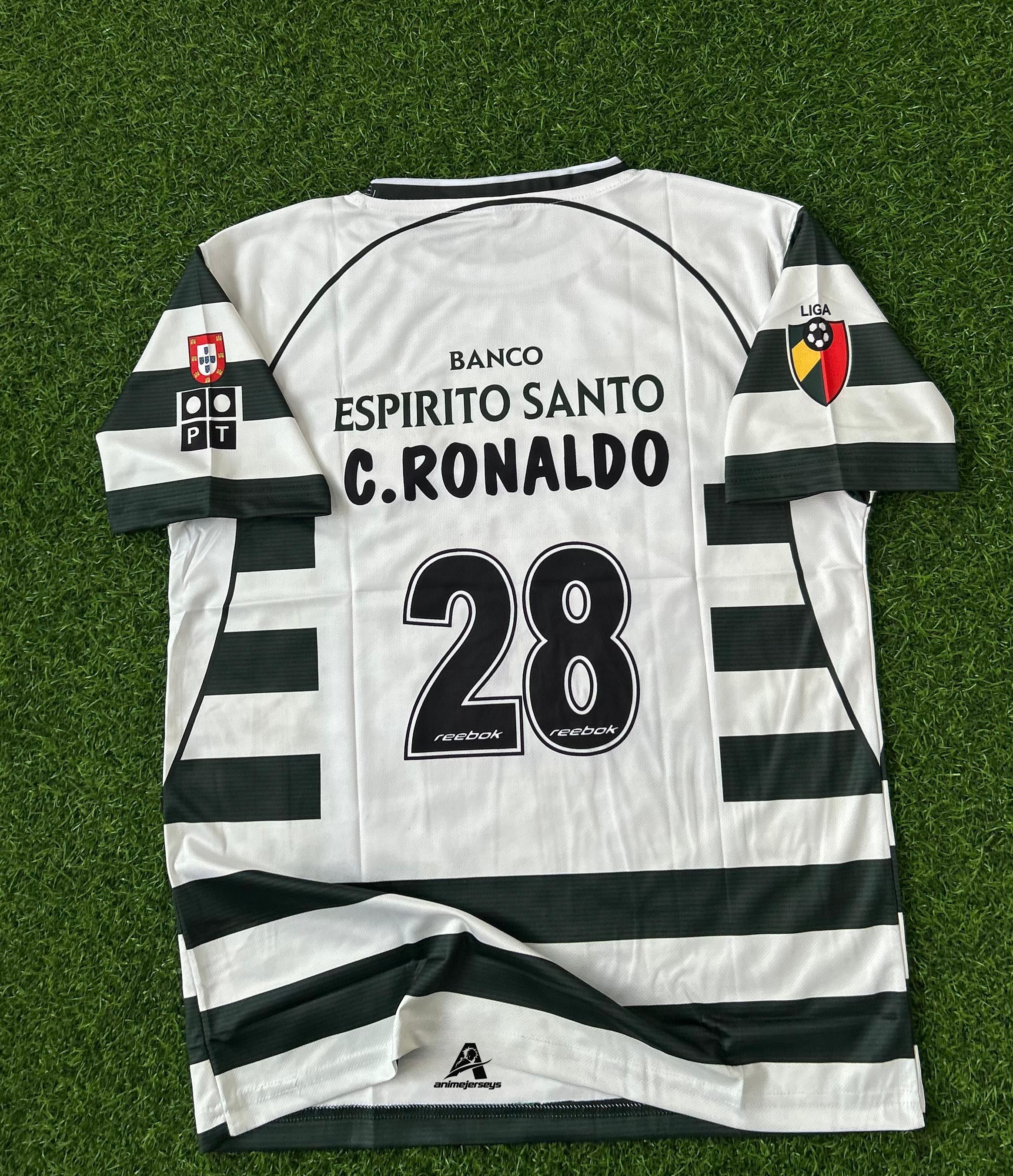 SPORTING CP 2001-03 HOME KIT, HALFSLEEVE EMBROIDERY