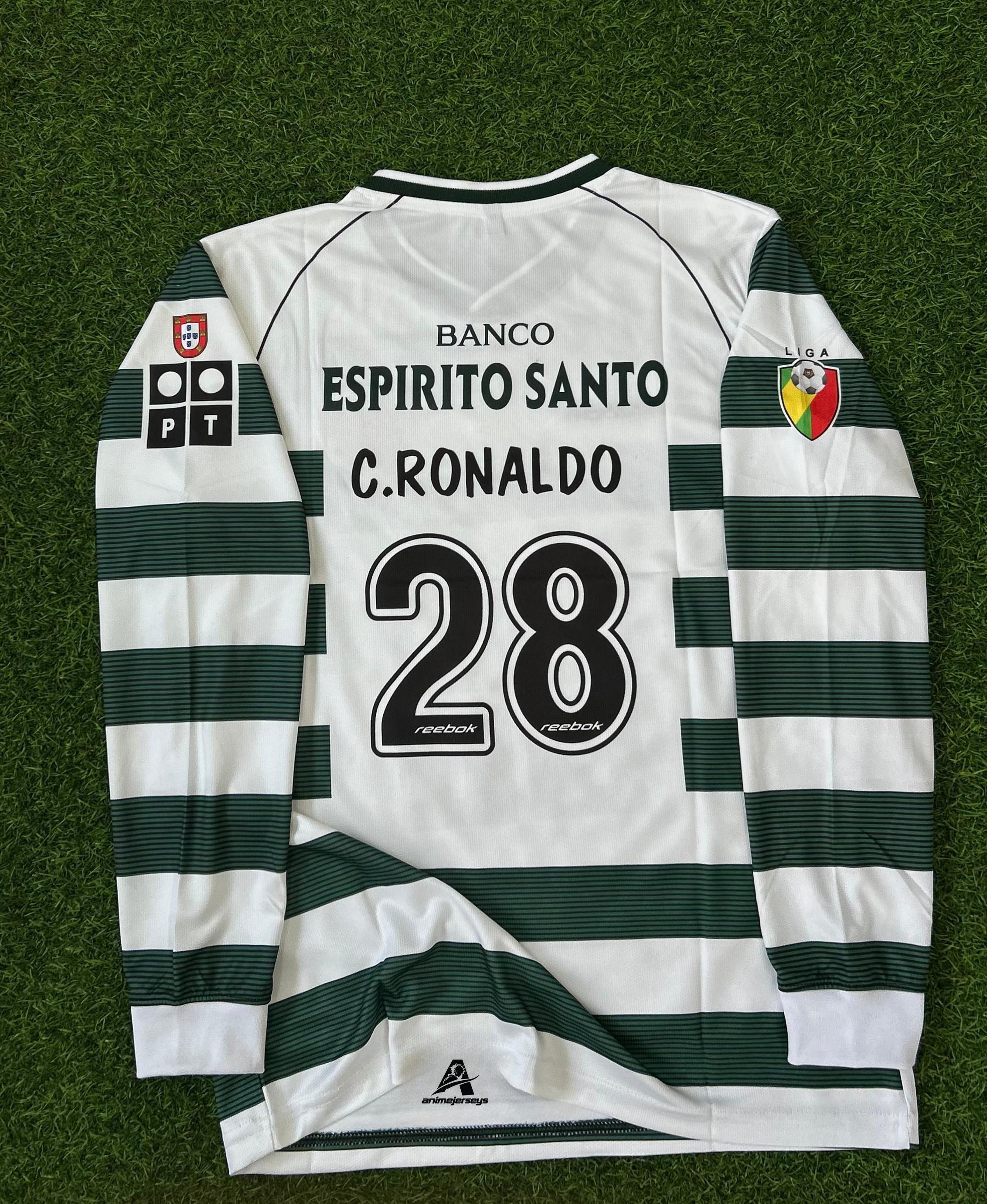 SPORTING 2001-03 SEASON HOME JERSEY . FULLSLEEVE EMBROIDERY
