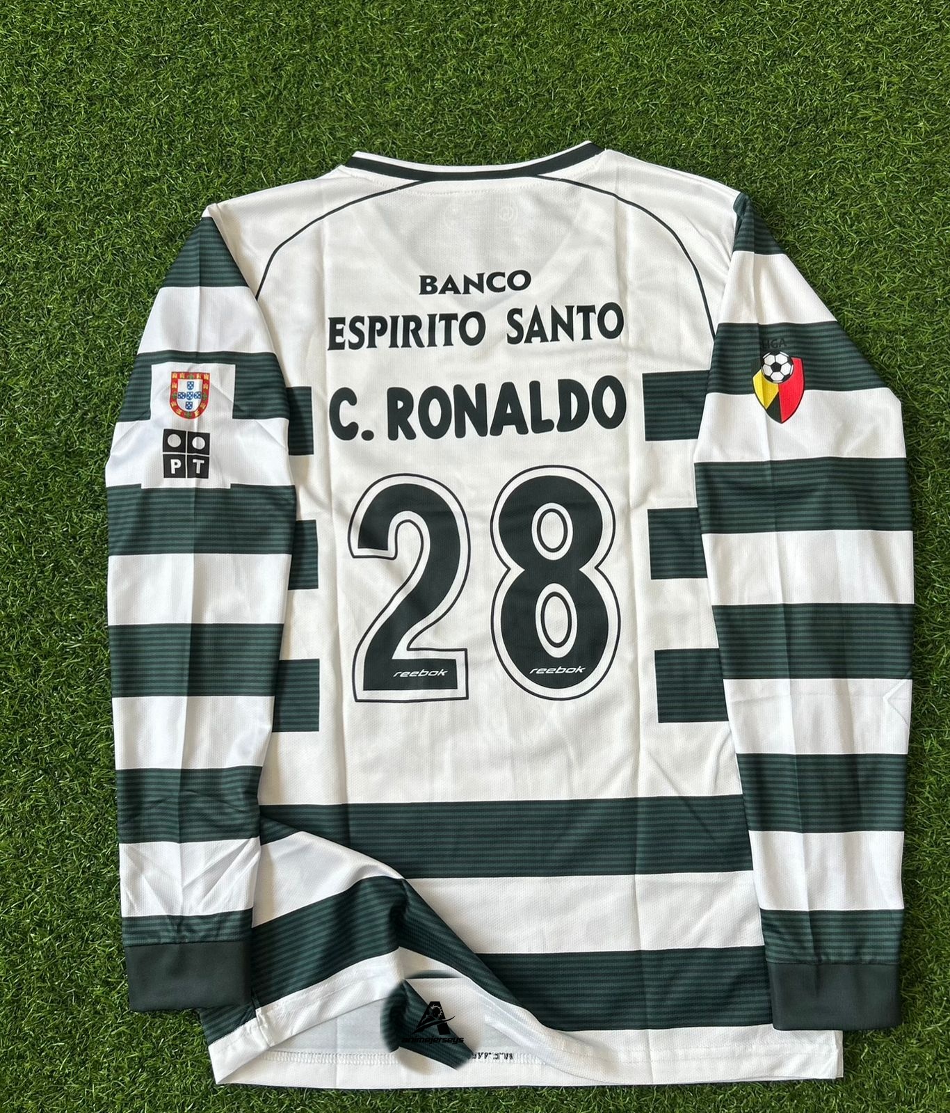 SPORTING CP 2001-03 HOME KIT, FULLSLEEVE EMBROIDERY