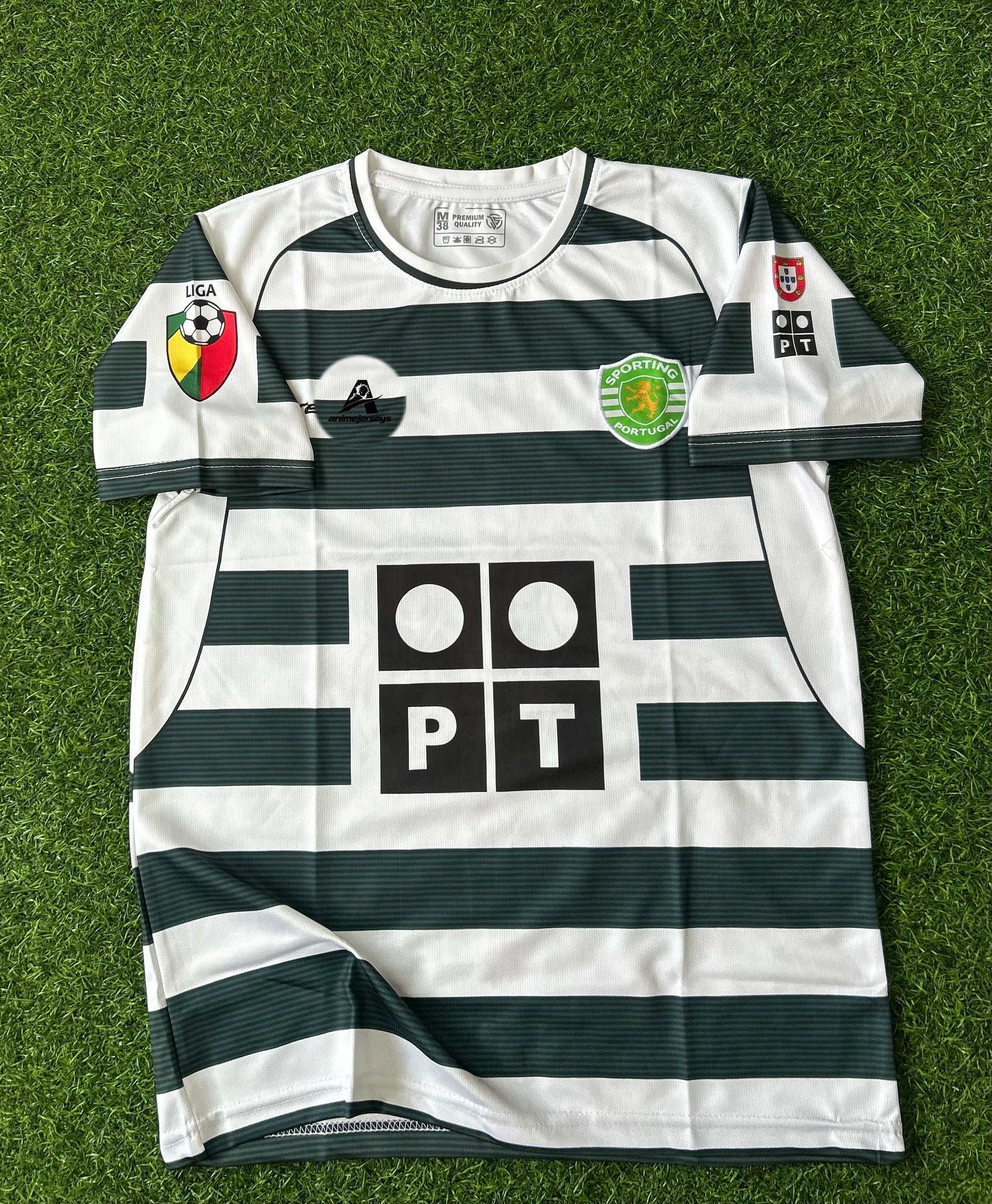 SPORTING CP 2001-03 HONE JERSEY, HALF SLEEVE EMBROIDERY