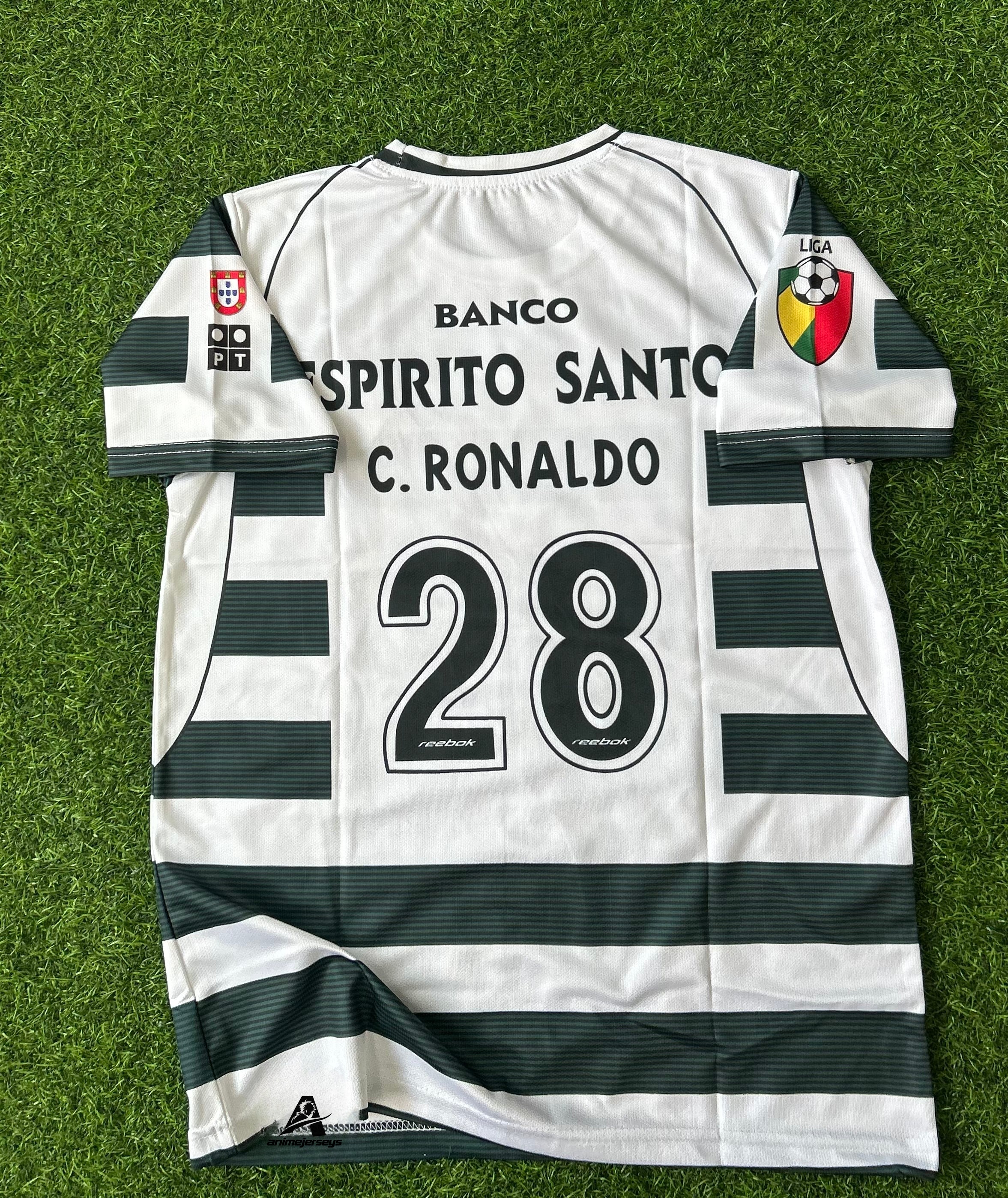SPORTING CP 2001-03 HONE JERSEY, HALF SLEEVE EMBROIDERY